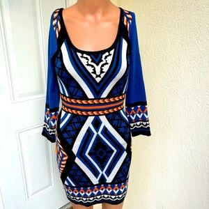 FLYING TOMATO. NWT. Anthropologie Women's Small Geometric Print Dress.